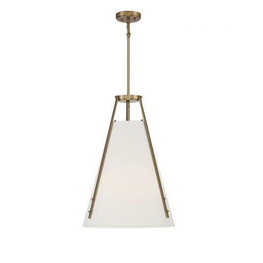 4 Light Pendant, Warm Brass