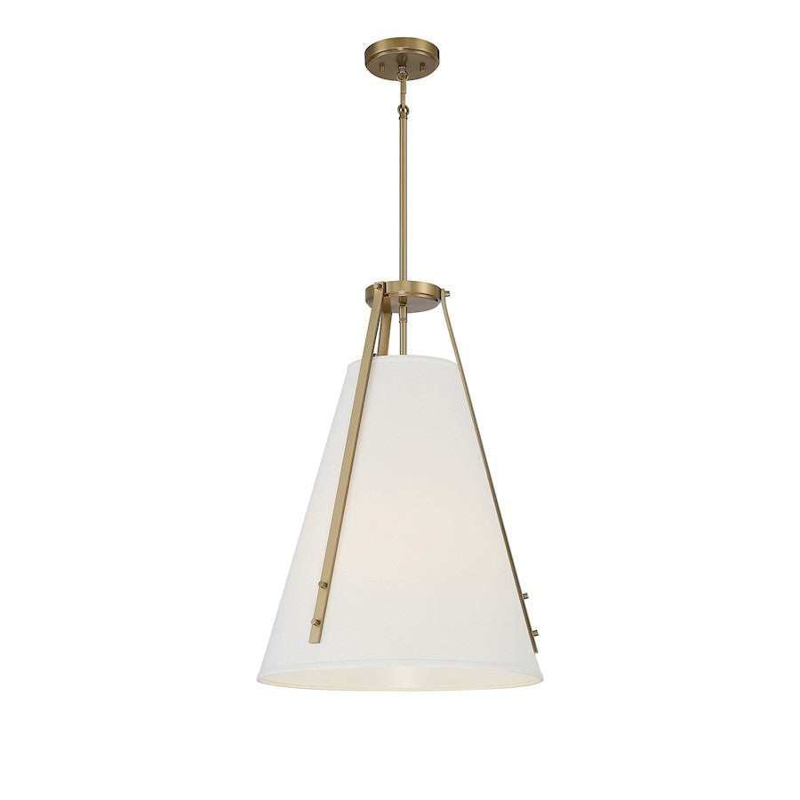 4 Light Pendant, Warm Brass