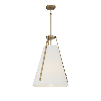 4 Light Pendant, Warm Brass