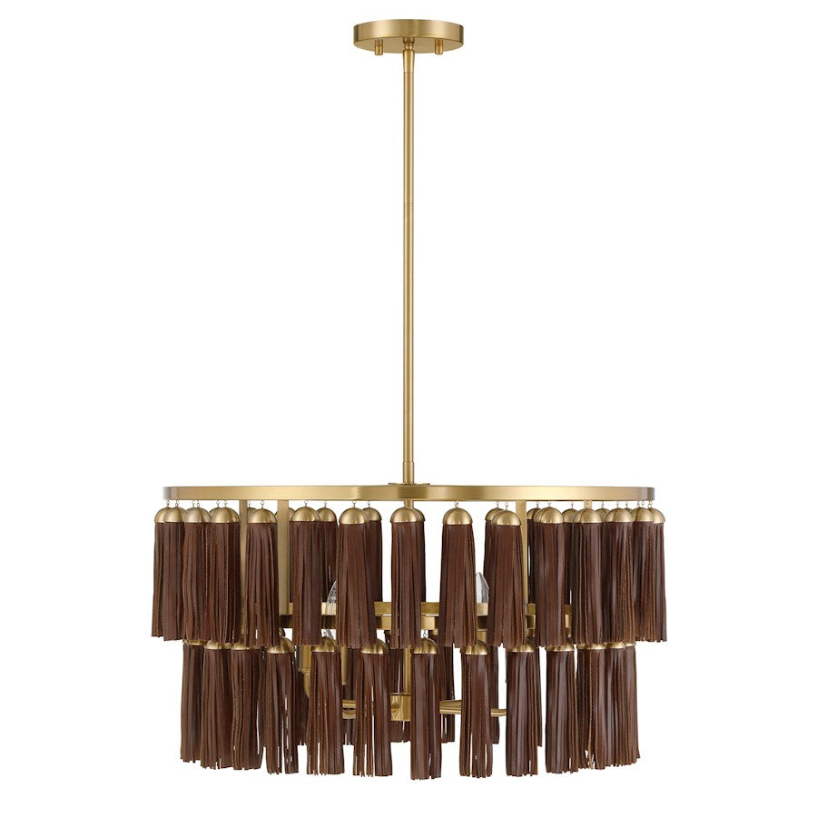 Savoy House Aquitane 4 Light Pendant, Warm Brass