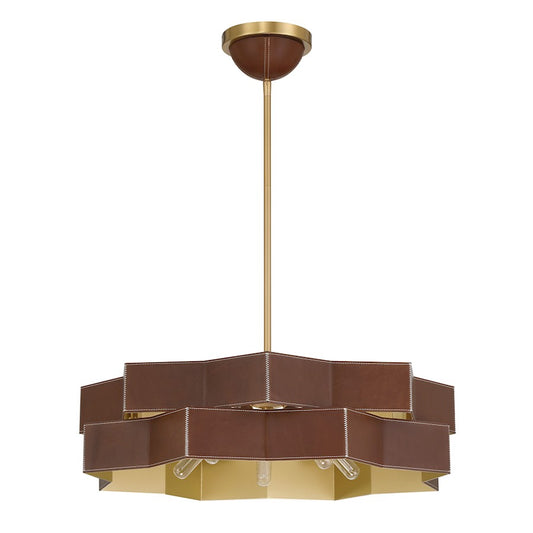Savoy House Atherton 5 Light Pendant, Warm Brass
