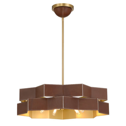Savoy House Atherton 5 Light Pendant, Warm Brass