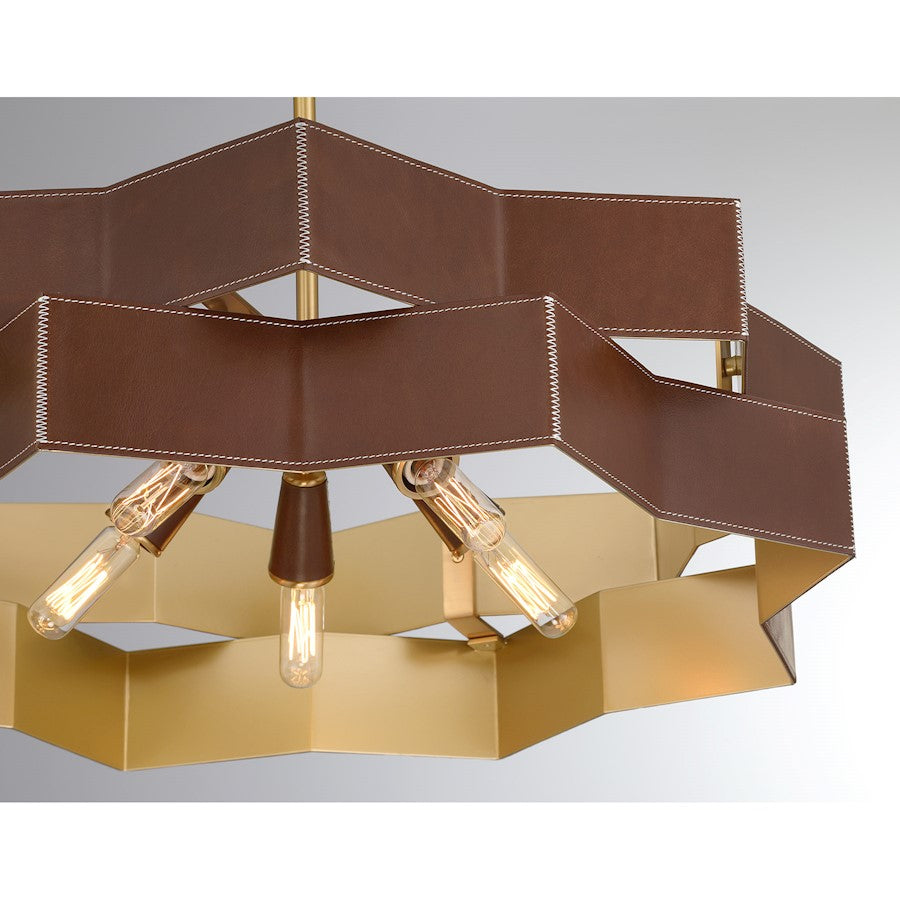 Savoy House Atherton 5 Light Pendant, Warm Brass
