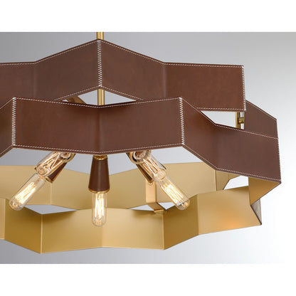 Savoy House Atherton 5 Light Pendant, Warm Brass