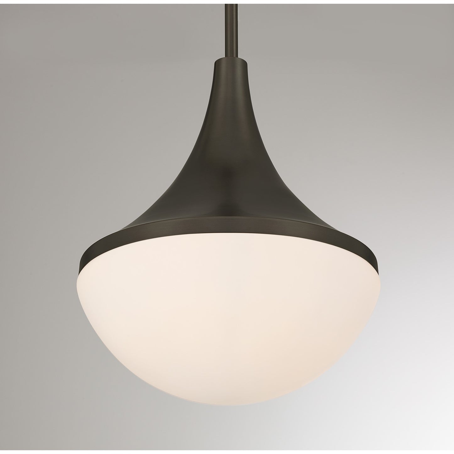 Savoy House Ogdon 12in 1-Light Pendant | Soft Modern Mediterranean Bronze and Opal White Glass | Kitchen Island & Dining Room | 12 in | Model 7-2777-1-15