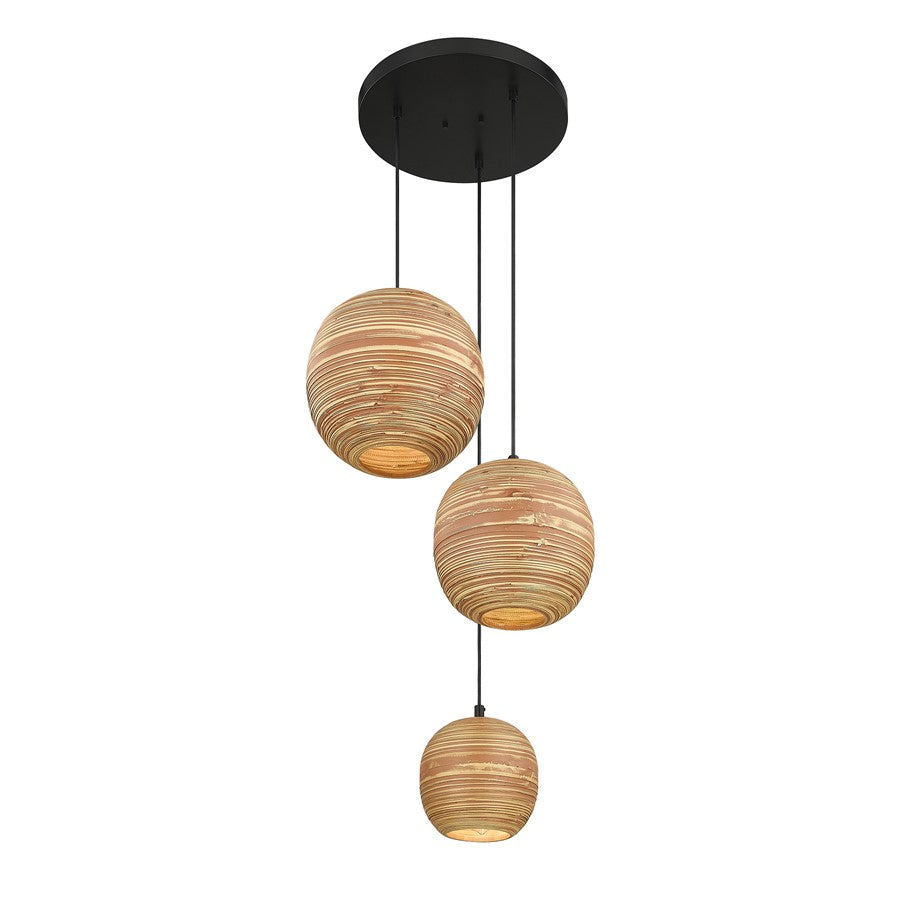 Savoy House Pharr 3 Lt Pendant, Spun, Matte Black