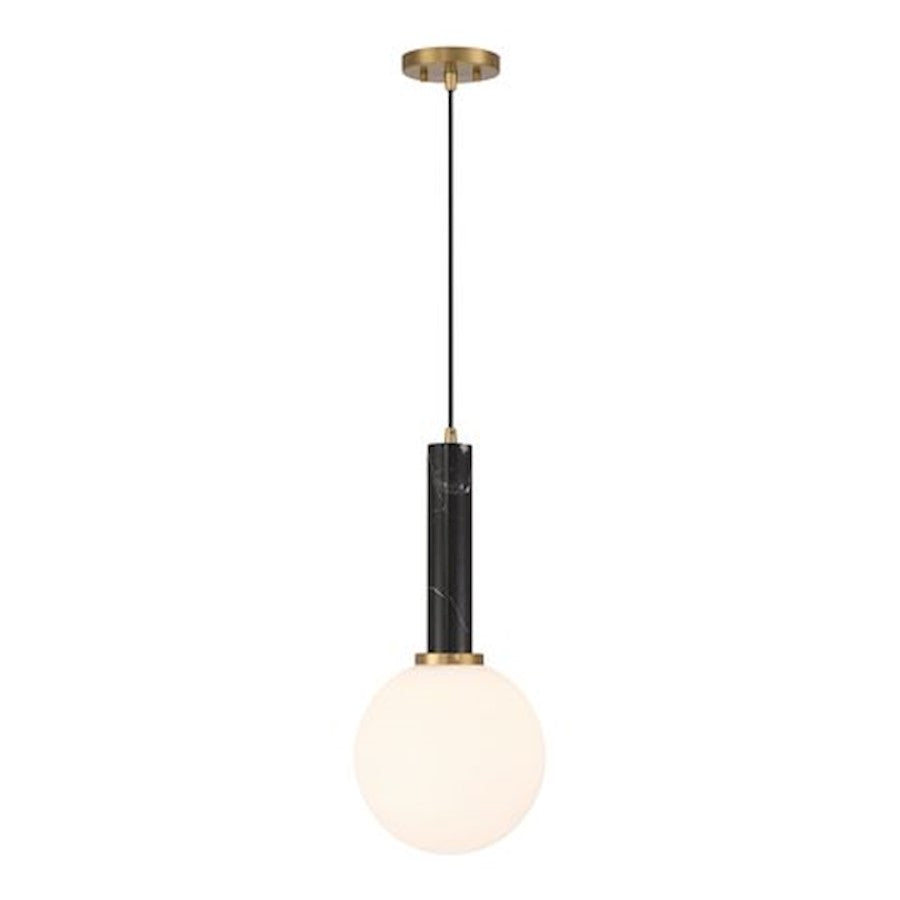 Savoy House Callaway 1-Light Pendant, Black Marble/Warm Brass - 7-2902-1-263