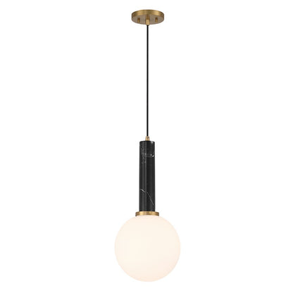 1 Light Pendant, Black Marble