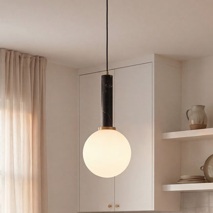 1 Light Pendant, Black Marble
