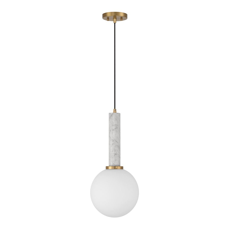 1 Light Pendant, White Marble