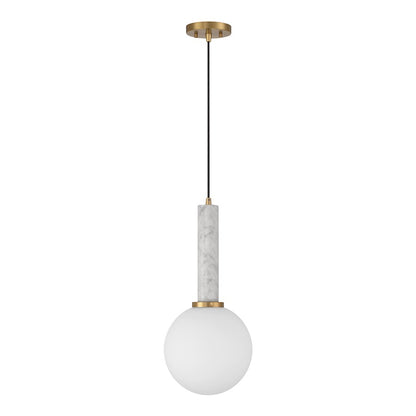 1 Light Pendant, White Marble