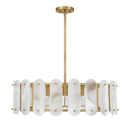 Savoy House Antolini 5 Light Pendant, Warm Brass