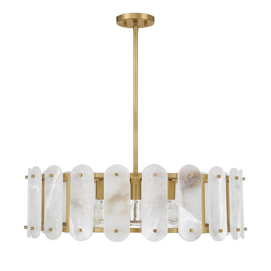 Savoy House Antolini 5 Light Pendant, Warm Brass