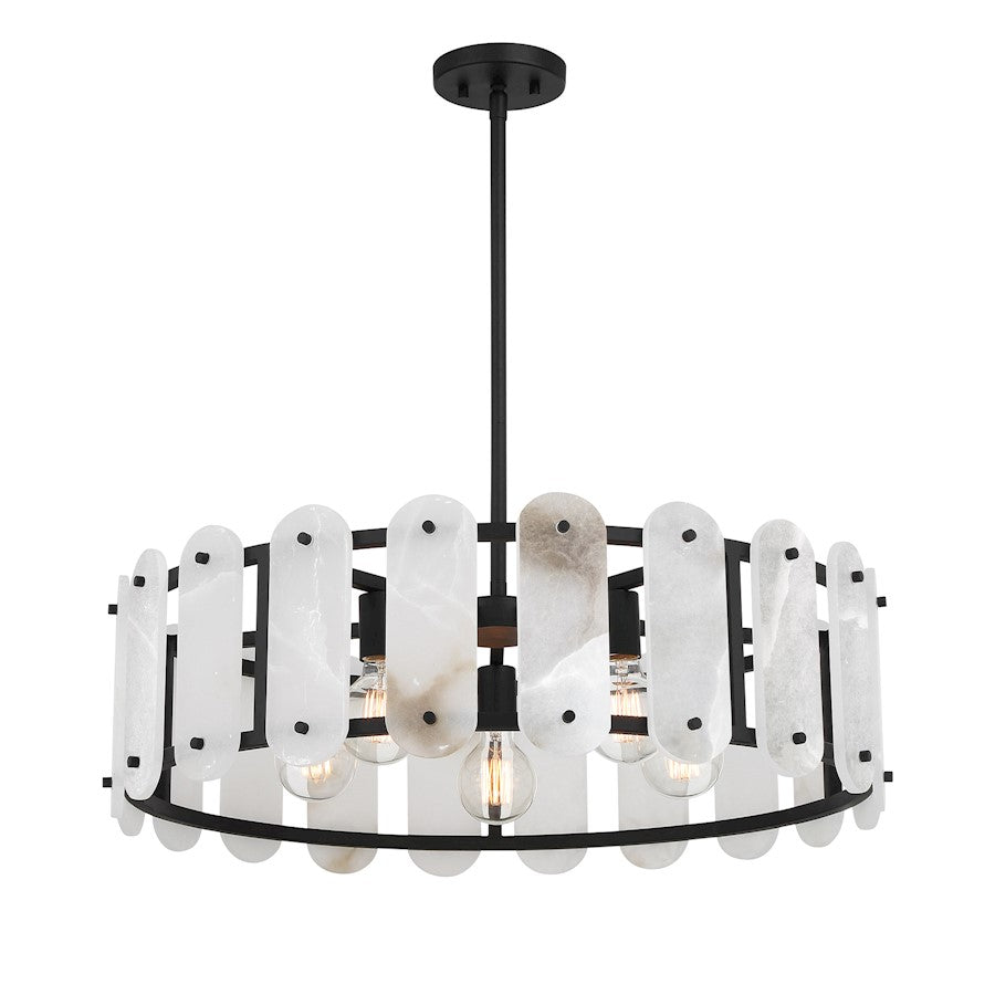 Savoy House Antolini 5 Light Pendant, Black Cashmere