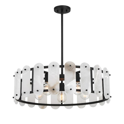 Savoy House Antolini 5 Light Pendant, Black Cashmere
