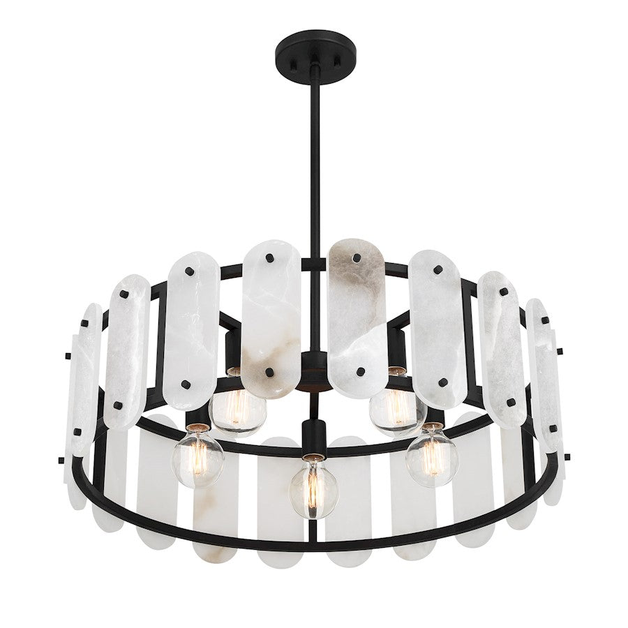 Savoy House Antolini 5 Light Pendant, Black Cashmere
