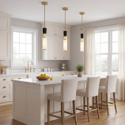 Savoy House Farrell 1 Lt Pendant, White Opal, Warm Brass