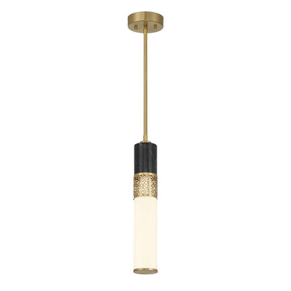 Savoy House Farrell 1 Lt Pendant, White Opal, Warm Brass
