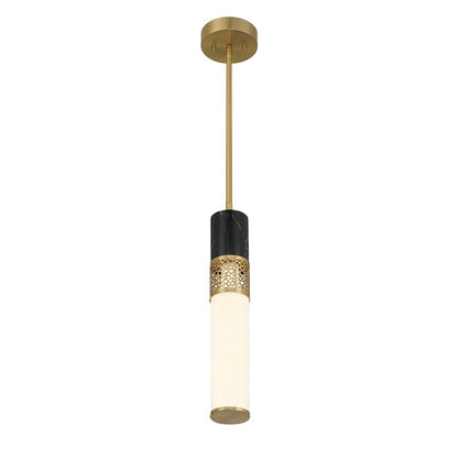 Savoy House Farrell 1 Lt Pendant, White Opal, Warm Brass