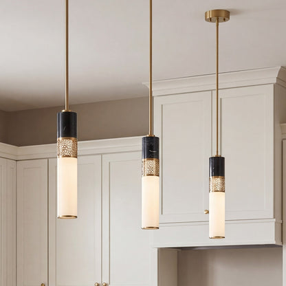 Savoy House Farrell 1 Lt Pendant, White Opal, Warm Brass
