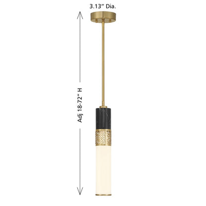 Savoy House Farrell 1 Lt Pendant, White Opal, Warm Brass