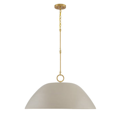 Savoy House Alta 1 Light Pendant, Concrete and Brass