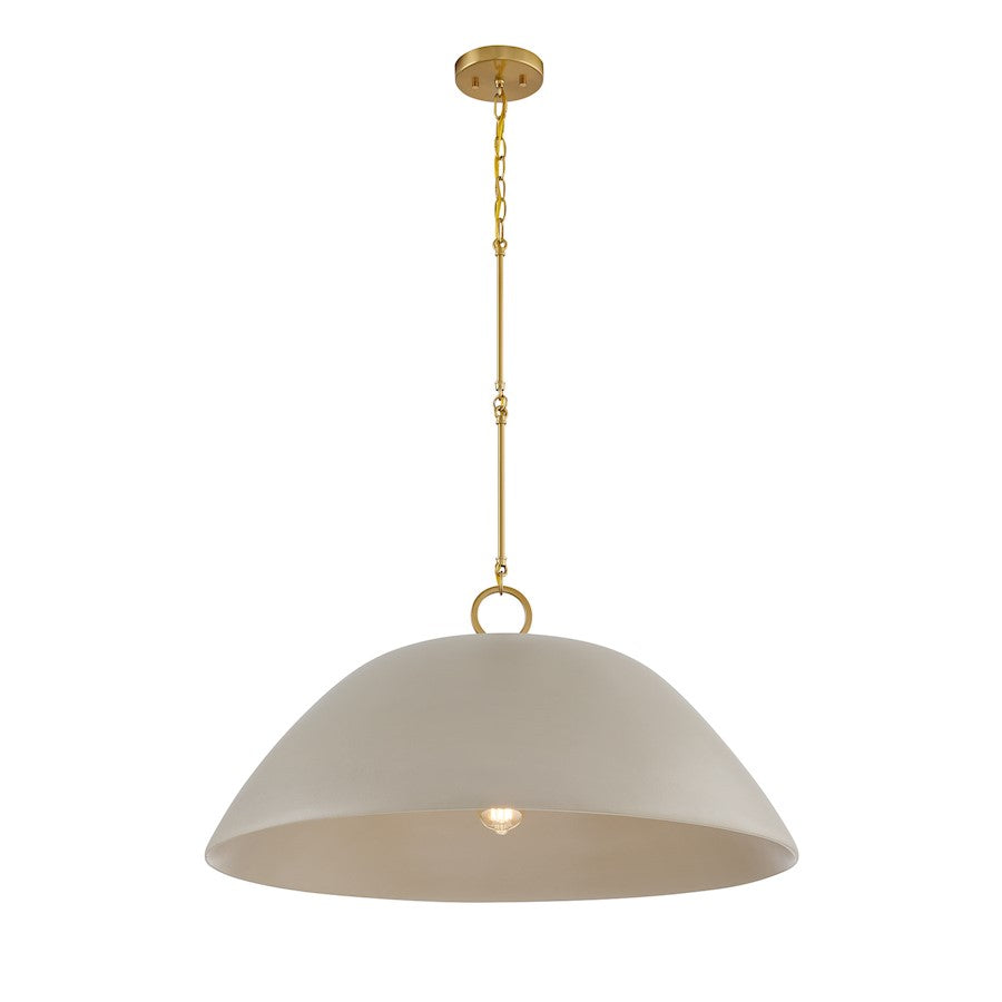 Savoy House Alta 1 Light Pendant, Concrete and Brass