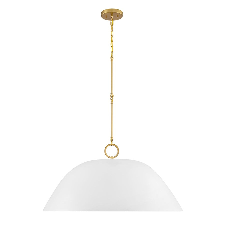 Savoy House Alta 1 Light Pendant, White Bisque and Brass