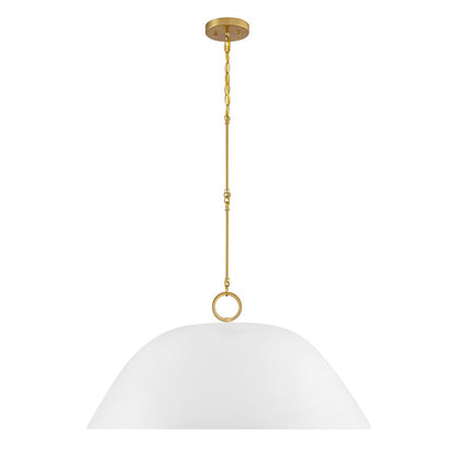 Savoy House Alta 1 Light Pendant, White Bisque and Brass