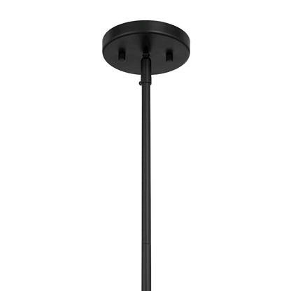 Savoy Essentials Holton 1Lt Mini-Pendant, Matte Black/Clear Ribbed