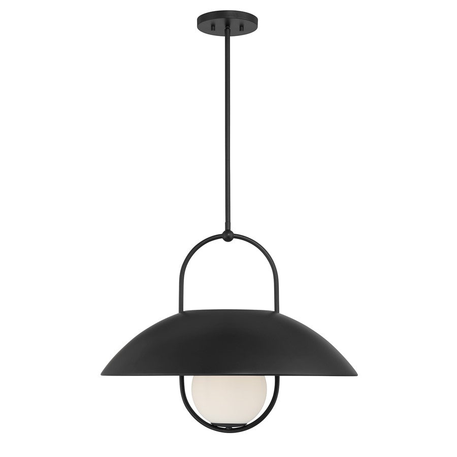 Savoy House Lehigh 1 Lt Pendant, White Opal, Matte Black
