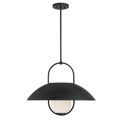 Savoy House Lehigh 1 Lt Pendant, White Opal, Matte Black