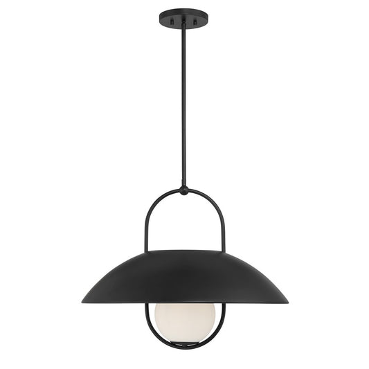 Savoy House Lehigh 1 Lt Pendant, White Opal, Matte Black