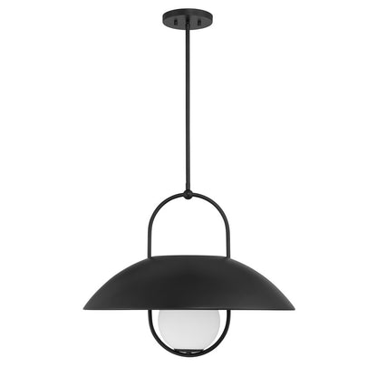 Savoy House Lehigh 1 Lt Pendant, White Opal, Matte Black