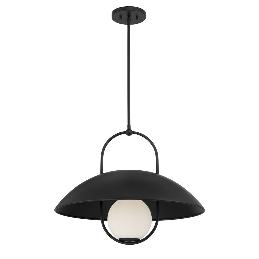 Savoy House Lehigh 1 Lt Pendant, White Opal, Matte Black