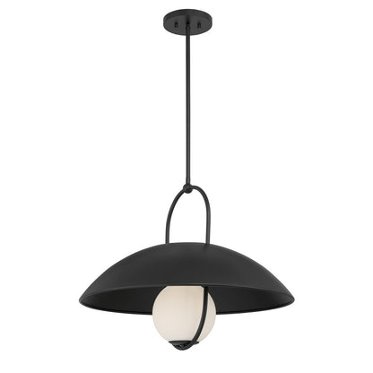 Savoy House Lehigh 1 Lt Pendant, White Opal, Matte Black