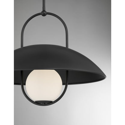 Savoy House Lehigh 1 Lt Pendant, White Opal, Matte Black