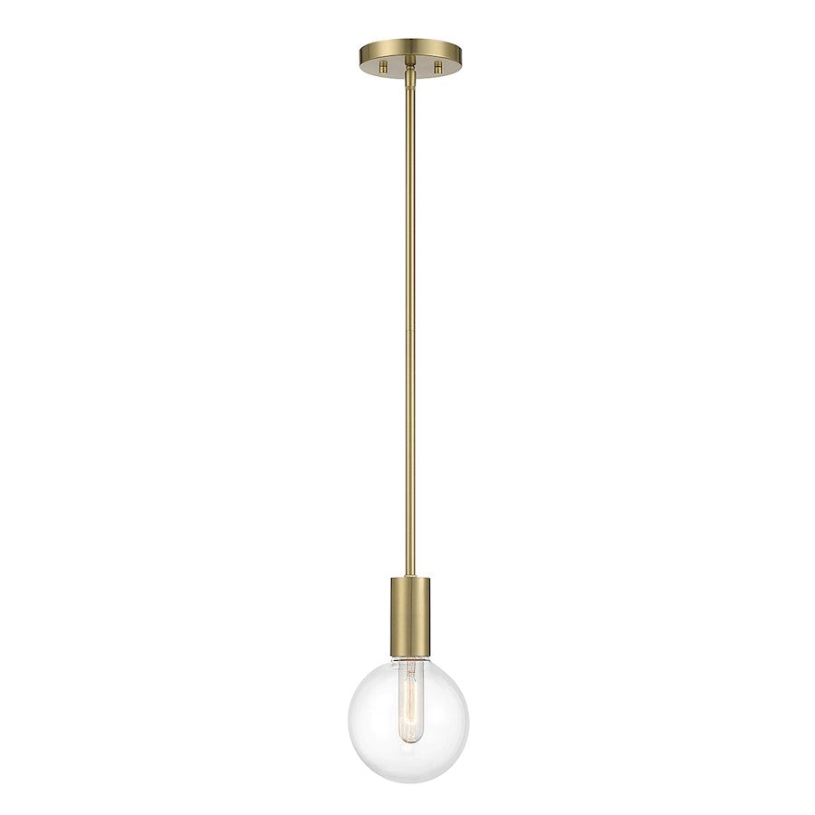 Savoy House Wright 1-Light Mini-Pendant, Warm Brass - 7-3075-1-322