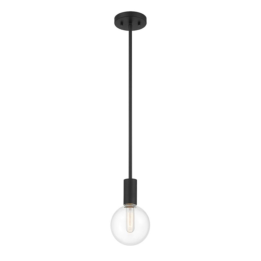 1 Light Mini Pendant, Matte Black