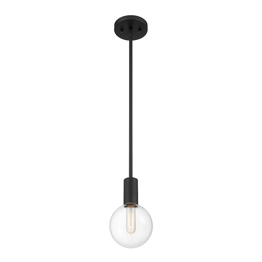 1 Light Mini Pendant, Matte Black