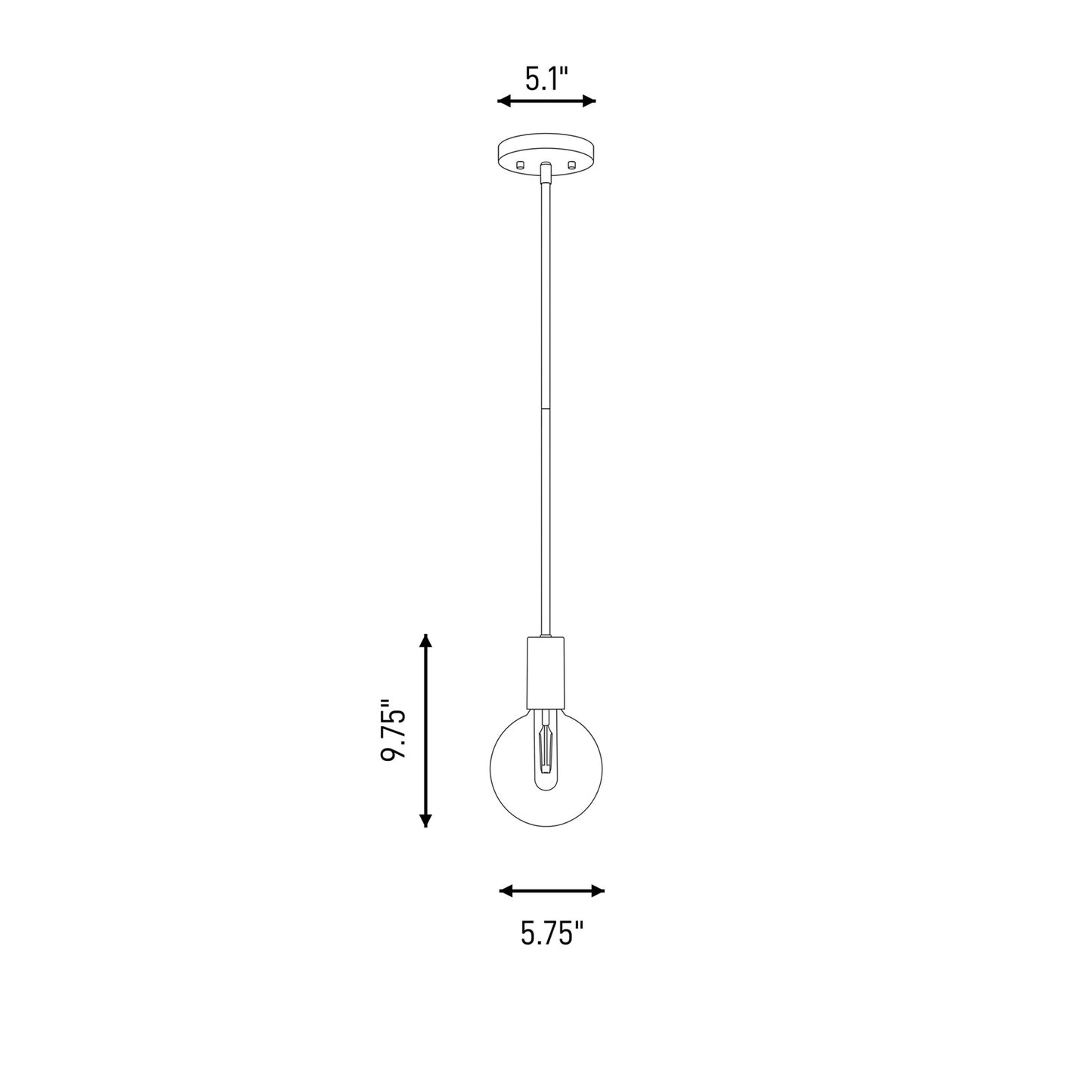 1 Light Mini Pendant, Chrome