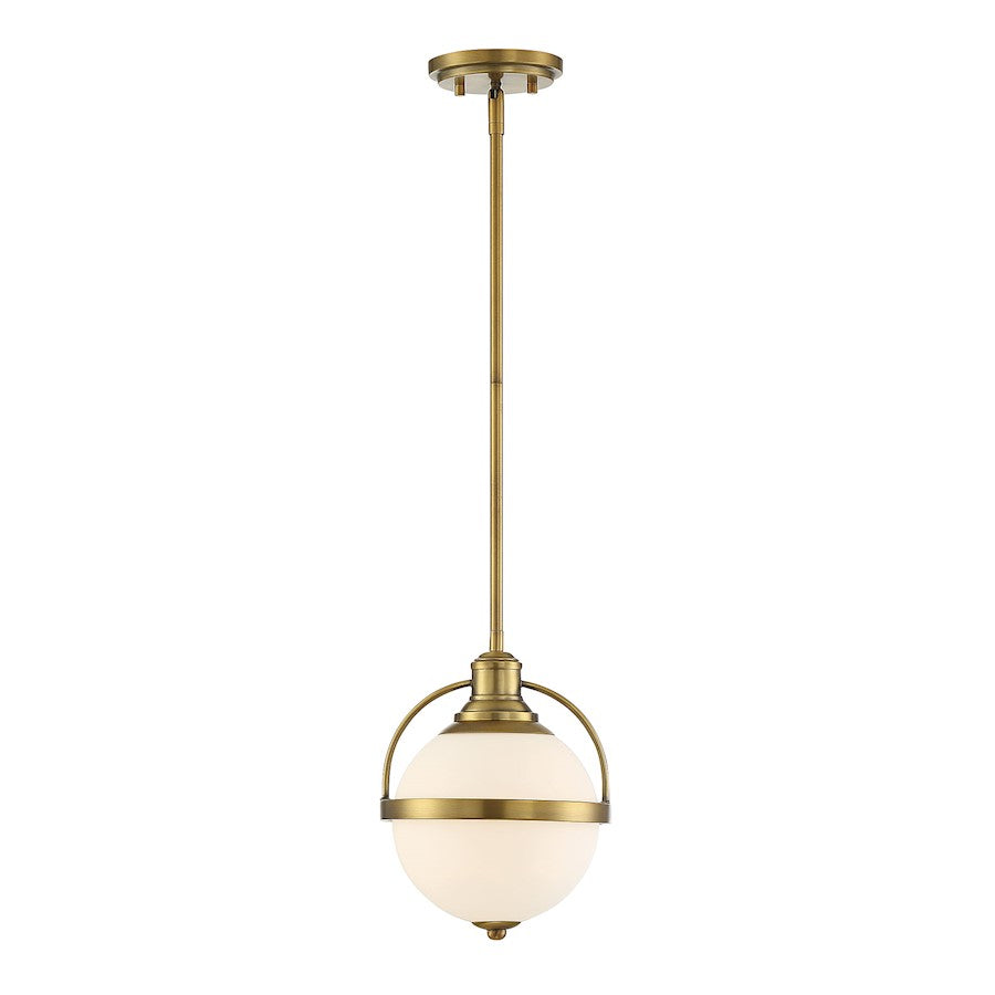 1 Light 12" Pendant, Warm Brass