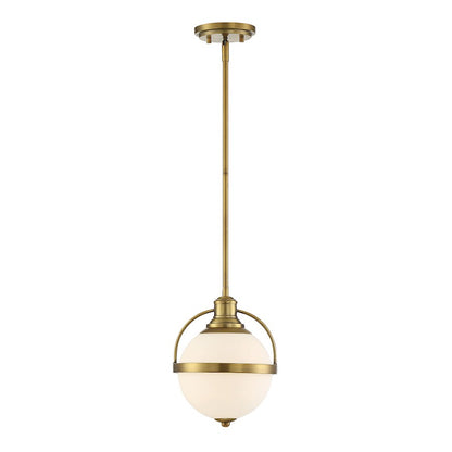 1 Light 12" Pendant, Warm Brass