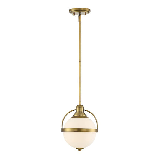 1 Light 12" Pendant, Warm Brass