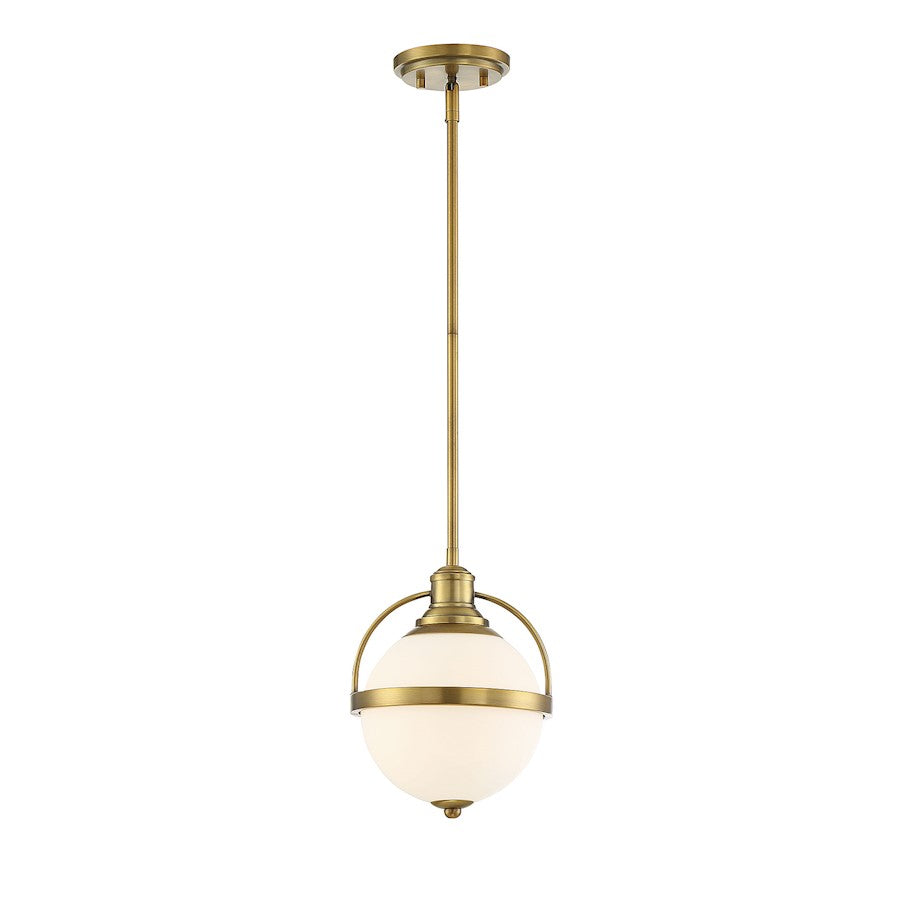 1 Light 12" Pendant, Warm Brass