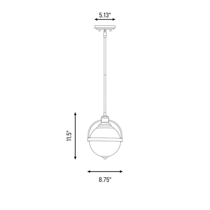 1 Light 12" Pendant, Warm Brass