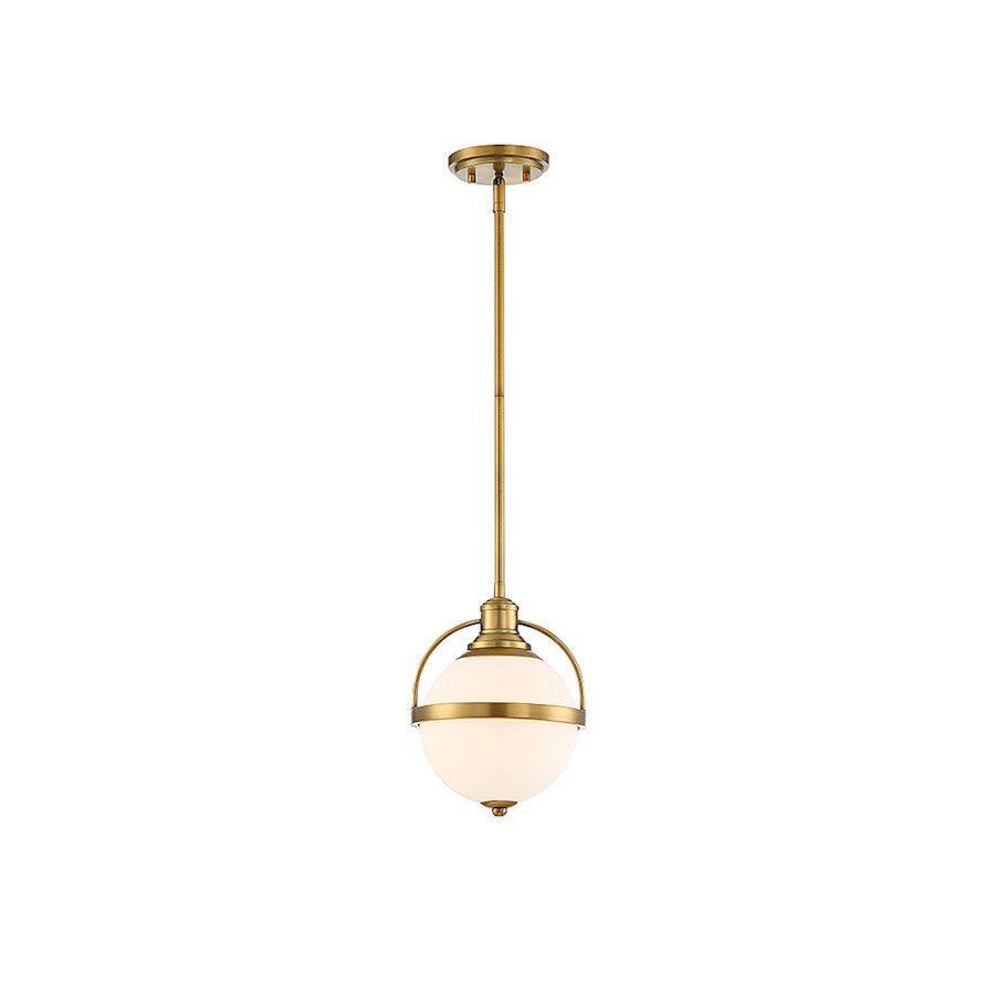 1 Light 12" Pendant, Warm Brass