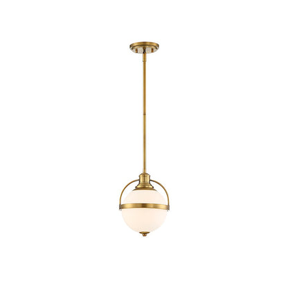 1 Light 12" Pendant, Warm Brass