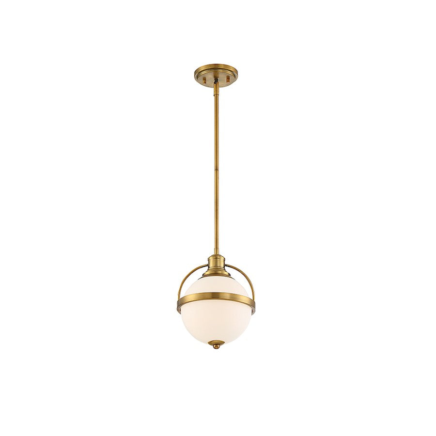 1 Light 12" Pendant, Warm Brass