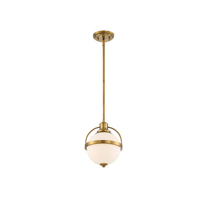 1 Light 12" Pendant, Warm Brass